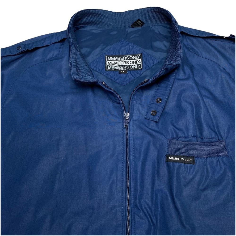 90s Members Only Jacket 2XT Tall Mens Blue Windbreaker Bomber Racer